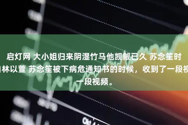 启灯网 大小姐归来阴湿竹马他觊觎已久 苏念笙时逾白林以萱 苏念笙被下病危通知书的时候，收到了一段视频。