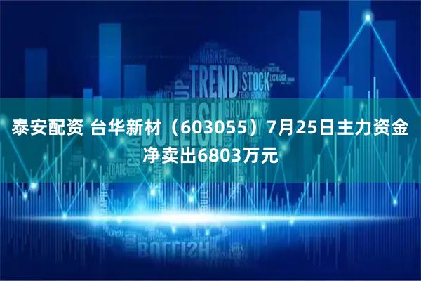 泰安配资 台华新材(603055)7月25日主力资金净卖出6803万元